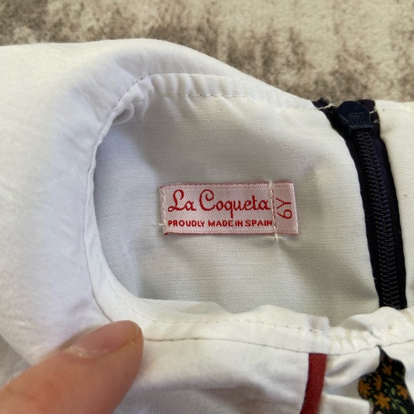 La Coqueta 6Y Floral Dress with White Collar - Picture 3 of 12